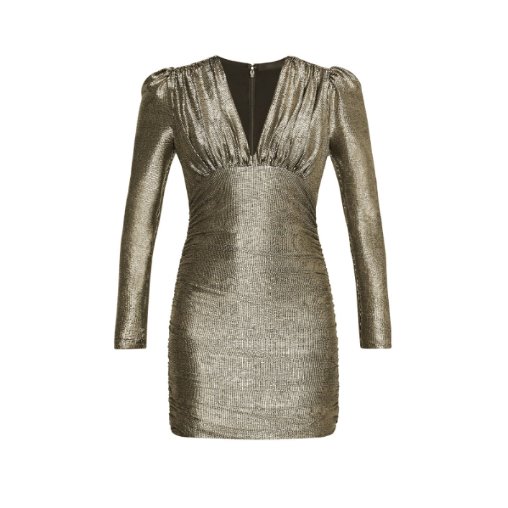 Metallic Shirred Bodycon Dress