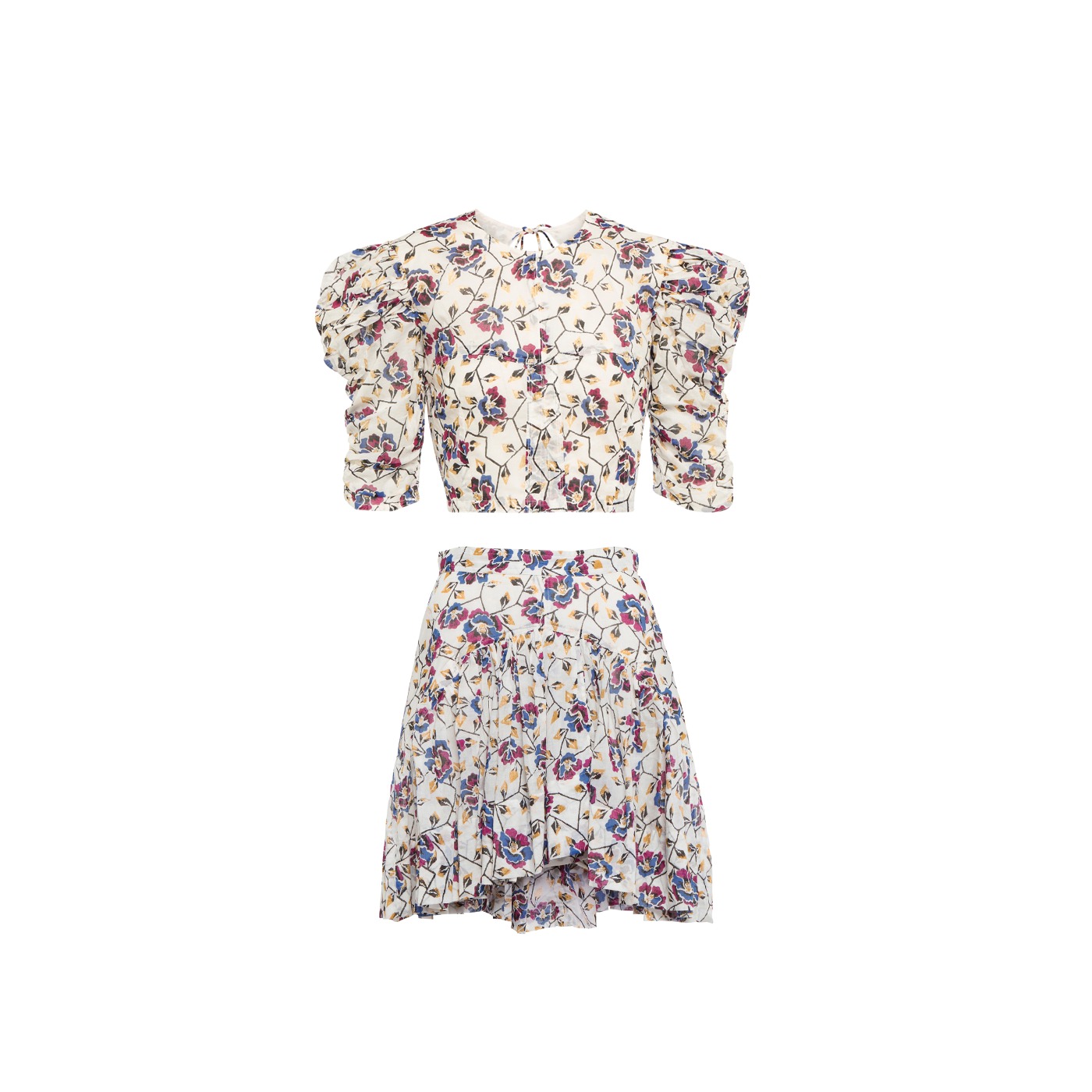 Silva floral cotton top&amp;skirt